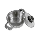 4 Qt Stainless Steel Stock Pot with Glass Lid – Cooking Pot with Double Side Handles, Even Heating Sauce & Soup Pot for Daily Cooking