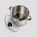 6 Qt Stainless Steel Stock Pot with Glass Lid – Cooking Pot with Double Side Handles, Even Heating Sauce & Soup Pot for Daily Cooking