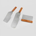 3 Pc Set Stainless Steel Grill Spatula & Scraper – Heavy Duty Tool for Cast Iron Skillet, BBQ Flat Top & Griddle