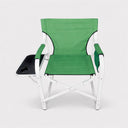 Green Foldable Director Camping Chair,  Portable Camp Seat with Cup Holder & Side Table for Outdoor, Picnic, Beach & Sports Events
