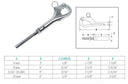 Stainless Steel T316 Pelican Hook Shackle For Cable Wire Boat Yacht