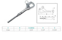 Stainless Steel T316 Pelican Hook Shackle For Cable Wire Boat Yacht
