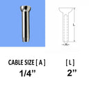 1/4'' Stainless Steel T316 Swage Stemball For Wood Post Cable Railing 10 Pc