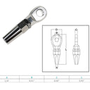 Marine Boat Swageless Eye Terminal Cable Rail Railing Wire Rope T316 Stainless Steel