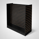 48”W x 24”D x 54”H Black Slatwall Gondola Display,  Retail Store Floor Fixture, Double-Sided Merchandising Unit for Boutique, Convenience & Commercial Use