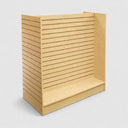 48”W x 24”D x 54”H Maple Slatwall Gondola Display,  Retail Store Floor Fixture, Double-Sided Merchandising Unit for Boutique, Convenience & Commercial Use
