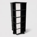 24”W x 24”D x 63”H Revolving T-Shirt Display Rack with Casters, Black Rotating Apparel Floor Stand for Retail Store, Boutique & Trade Show Merchandising