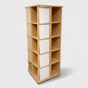 24”W x 24”D x 63”H Revolving T-Shirt Display Rack with Casters, Maple Rotating Apparel Floor Stand for Retail Store, Boutique & Trade Show Merchandising