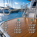 Marine T316 Stainless Steel Ring Nail Link Connector, Welded Ring Hardware for Yacht, Sailing, Boat, Dock, Rope, Chain, and Rigging