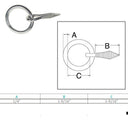 Marine T316 Stainless Steel Ring Nail Link Connector, Welded Ring Hardware for Yacht, Sailing, Boat, Dock, Rope, Chain, and Rigging