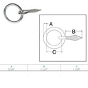 Marine T316 Stainless Steel Ring Nail Link Connector, Welded Ring Hardware for Yacht, Sailing, Boat, Dock, Rope, Chain, and Rigging