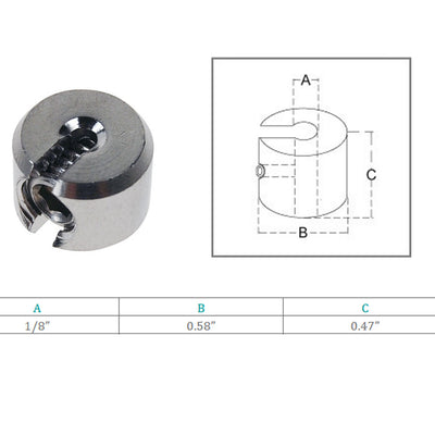Marine Single Piece 1/8" Cable Clamp Railing Rope Wire Stainless Steel T316