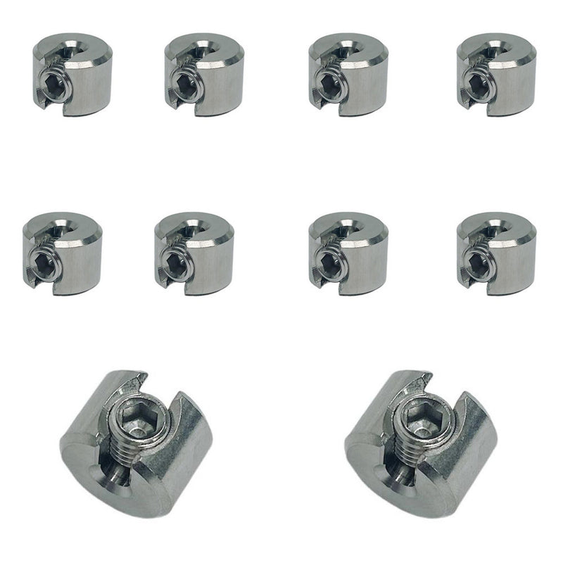 Marine Single Piece 1/8" Cable Clamp Railing Rope Wire Stainless Steel 10 Pcs
