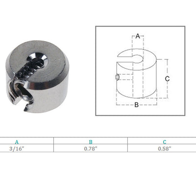 Marine Single Piece 3/16" Cable Clamp Railing Rope Wire Stainless Steel T316