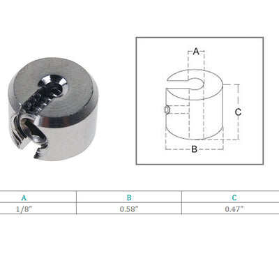 Marine Single Piece Cable Clamp Railing Rope Wire Stainless Steel