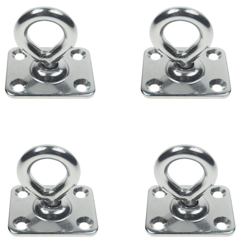 Boat Deck Stainless Steel 3/16" Square Pad Swivel Eye Rigging Lift Marine 4 Pcs