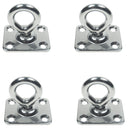 Boat Deck Stainless Steel 1/4" Square Pad Swivel Eye Rigging Lift Marine 4 Pcs