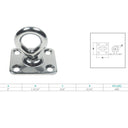 Boat Deck Stainless Steel 5/16" Square Pad Swivel Eye Rigging Lift Marine Grade