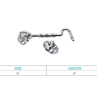 4" Marine Boat Deck Cabin Hook Latch Stainless Steel Hardware Hook Door Window