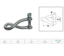 3/8" Stainless Steel 316 Twisted Shackle Screw Pin,1200 Lb WLL Marine Grade
