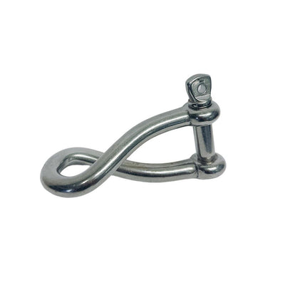 3/8" Stainless Steel 316 Twisted Shackle Screw Pin,1200 Lb WLL Marine Grade
