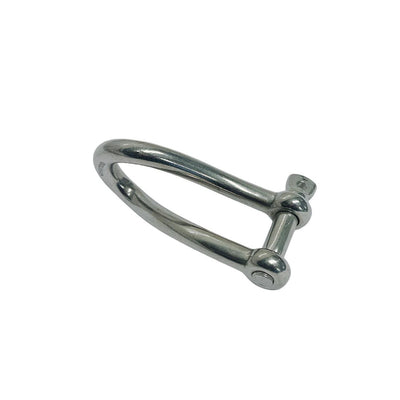 3/8" Stainless Steel 316 Twisted Shackle Screw Pin,1200 Lb WLL Marine Grade