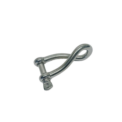 3/8" Stainless Steel 316 Twisted Shackle Screw Pin,1200 Lb WLL Marine Grade