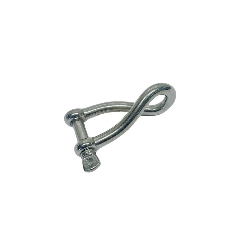 3/8" Stainless Steel 316 Twisted Shackle Screw Pin,1200 Lb WLL Marine Grade