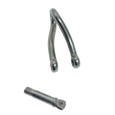 3/8" Stainless Steel 316 Twisted Shackle Screw Pin,1200 Lb WLL Marine Grade