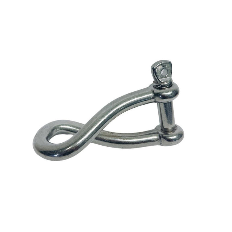 15/32" Stainless Steel 316 Twisted Shackle Screw Pin,1500 Lb WLL Marine Grade