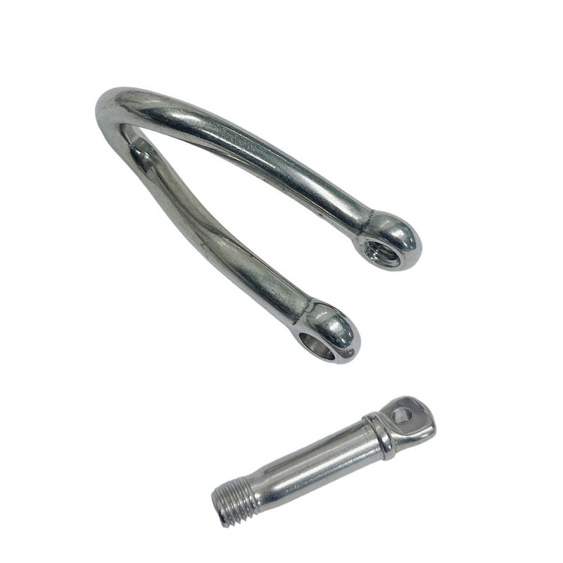 15/32" Stainless Steel 316 Twisted Shackle Screw Pin,1500 Lb WLL Marine Grade