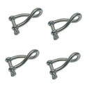 15/32" Stainless Steel Twisted Shackle Screw Pin,1500 Lb WLL Marine Grade 4 Pcs