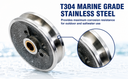 Marine T304 Stainless Steel Brass Bushing 4" Sheave Wire Rope Pulley For 1/4" Rope