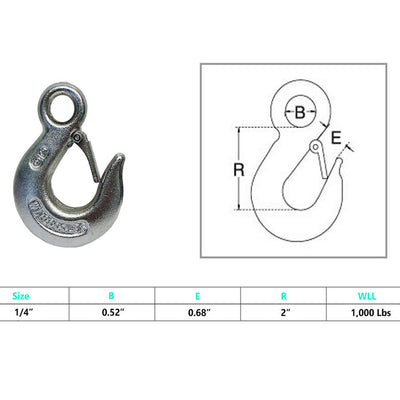 Marine Boat Eye Slip Hook Drop Forged Stainless Steel T316