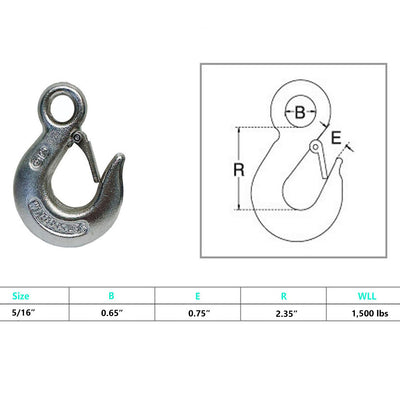 Marine Boat Eye Slip Hook Drop Forged Stainless Steel T316