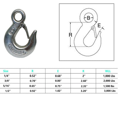 Marine Boat Eye Slip Hook Drop Forged Stainless Steel T316