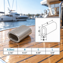 Marine T316 Stainless Steel Oval Sleeve, Wire Rope Cable Clip Tube Fitting for Rigging, Railing, and Outdoor Use - PACK 10