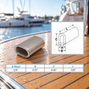 Marine T316 Stainless Steel Oval Sleeve, Wire Rope Cable Clip Tube Fitting for Rigging, Railing, and Outdoor Use - PACK 10