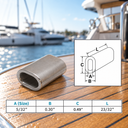 Marine T316 Stainless Steel Oval Sleeve, Wire Rope Cable Clip Tube Fitting for Rigging, Railing, and Outdoor Use - PACK 10