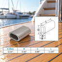 Marine T316 Stainless Steel Oval Sleeve, Wire Rope Cable Clip Tube Fitting for Rigging, Railing, and Outdoor Use - PACK 10