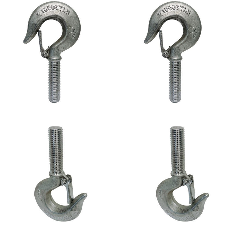 Marine 3/4" Threaded Shank Hook Drop Forged Hook 2000Lb WLL Stainless Steel 4Pcs