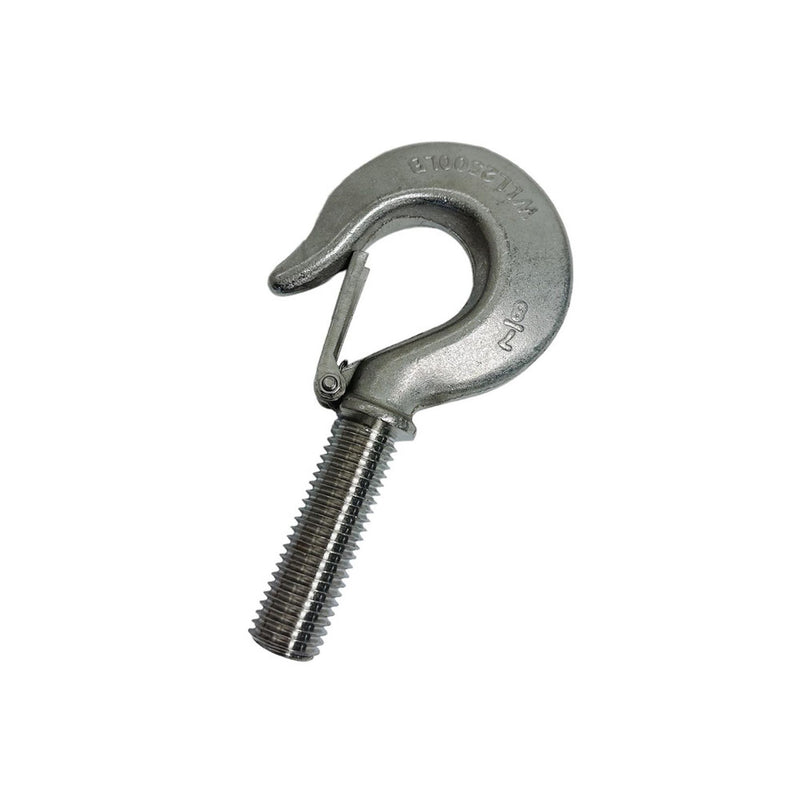 Marine 7/8" Threaded Shank Hook Drop Forged Hook 2,500 Lb WLL Stainless Steel