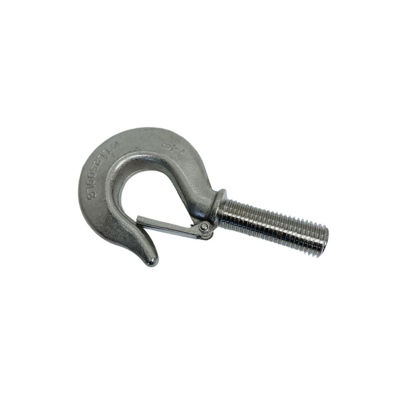 Marine 7/8" Threaded Shank Hook Drop Forged Hook 2,500 Lb WLL Stainless Steel