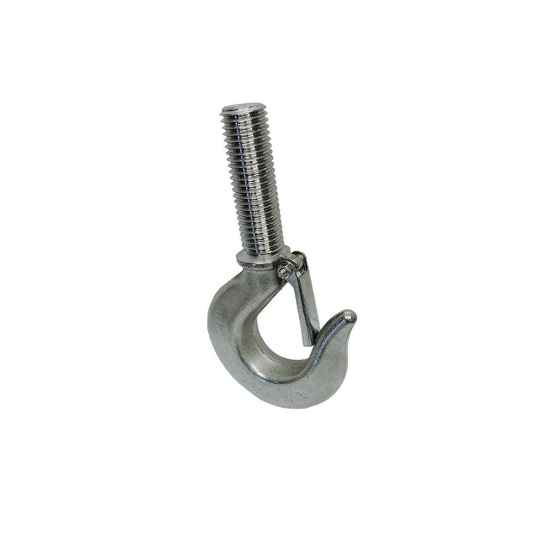 Marine 7/8" Threaded Shank Hook Drop Forged Hook 2,500 Lb WLL Stainless Steel