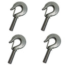 Marine 7/8" Threaded Shank Hook Drop Forged Hook 2500Lb WLL Stainless Steel 4Pcs