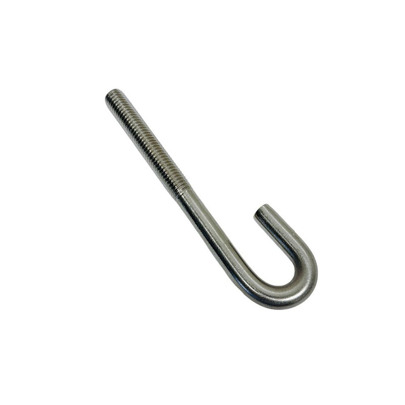 Marine Boat 3/8" x 7" J Bolt Spring Hook J-Bolt J Hook T316 Stainless Steel 4 Pcs