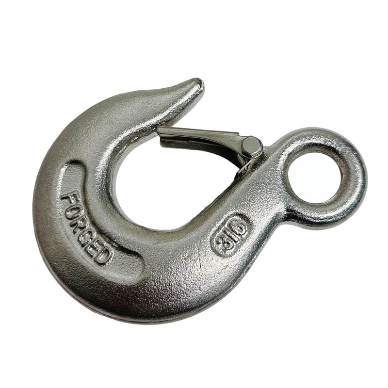 Marine Boat 1/4" Eye Slip Hook WLL 1,000 Lb Drop Forged Stainless Steel T316