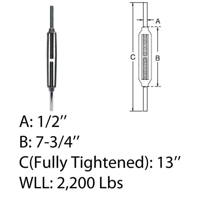 Marine Deck Stub End Turnbuckle Stainless Steel T316