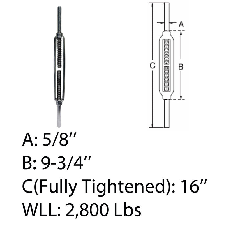 Marine Deck Stub End Turnbuckle Stainless Steel T316