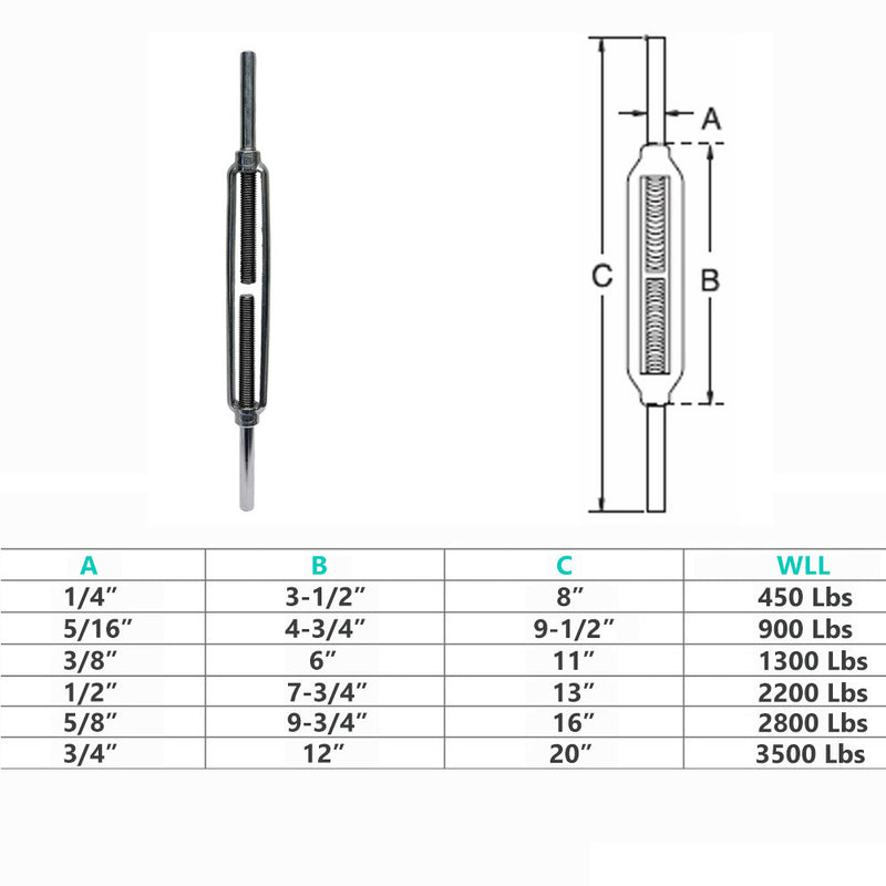 Marine Deck Stub End Turnbuckle Stainless Steel T316